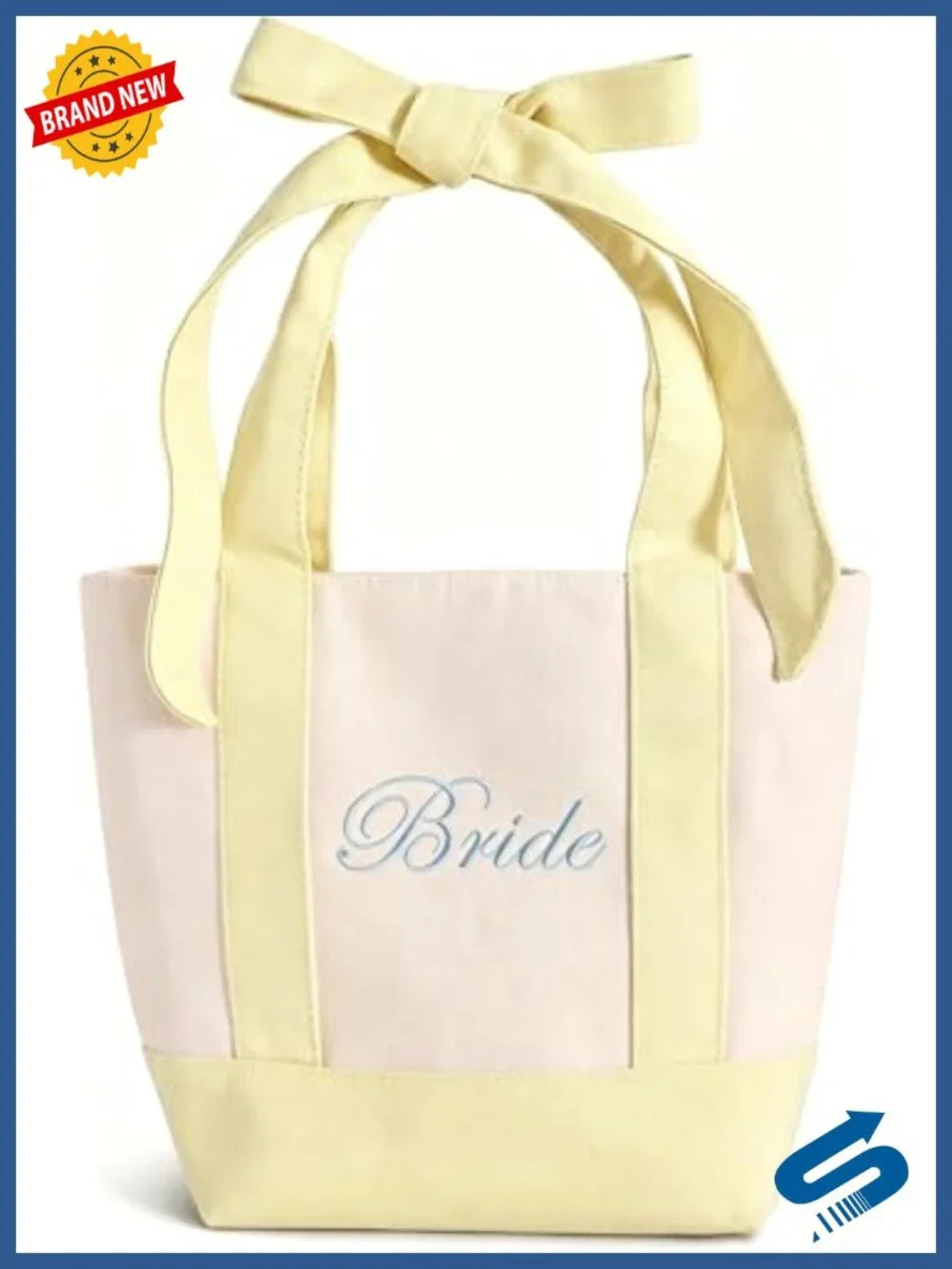 Embroidered Canvas Mini Tote with Removable Bow - Bachelorette Gift